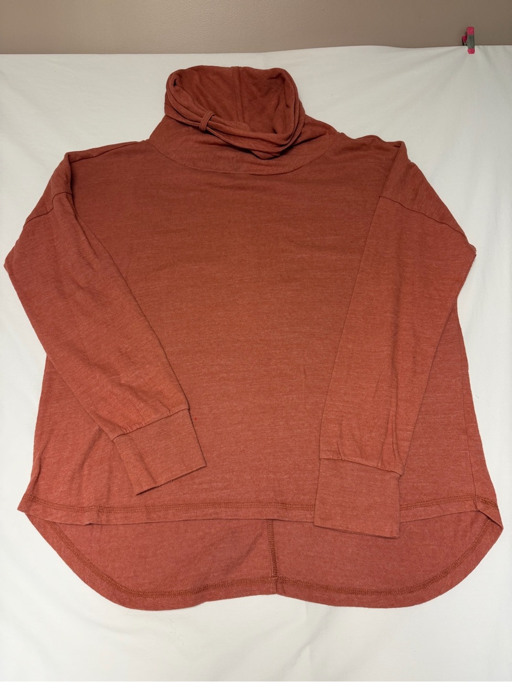 Prana Cowlneck Pullover Rust Brown Size XL